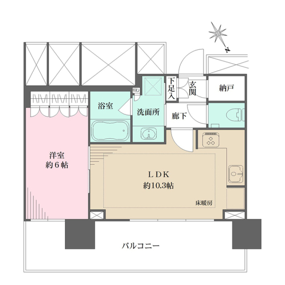 ザ・タワーレジデンス大塚 1110号室の間取り図