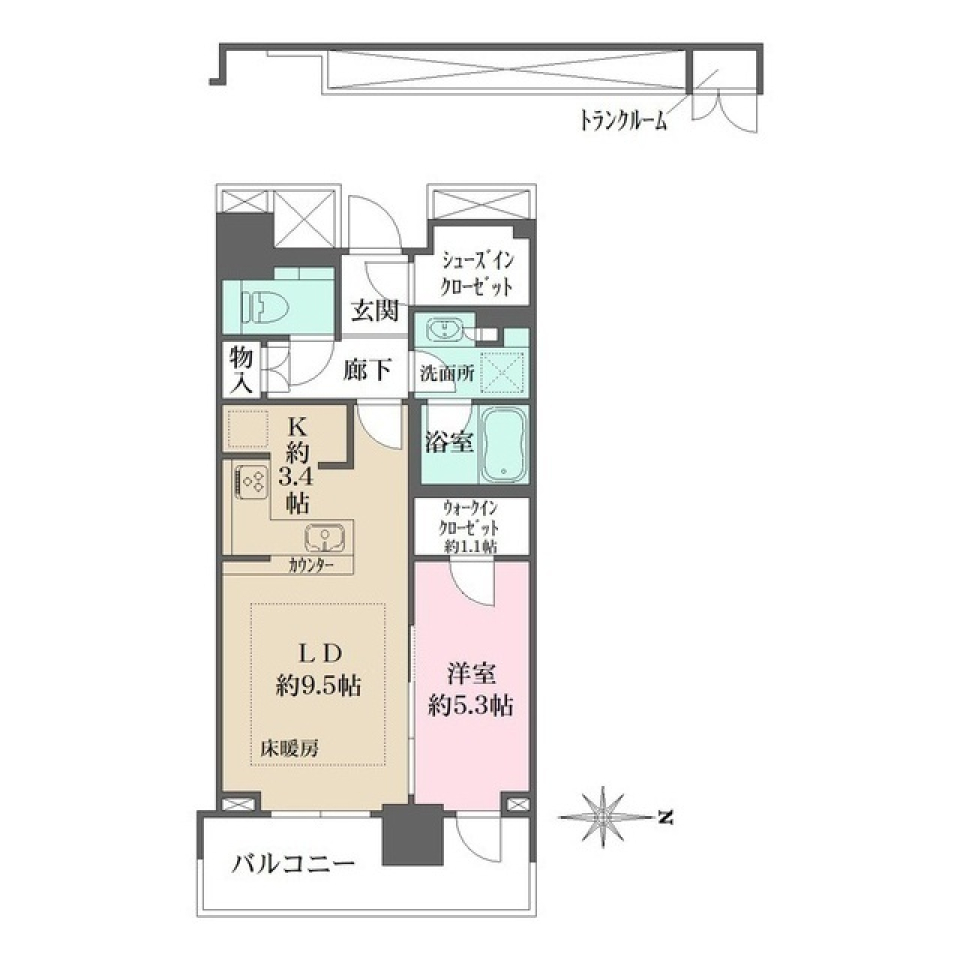 潮風を感じて、ちょっとリッチな気分にさせてくれるの間取り図
