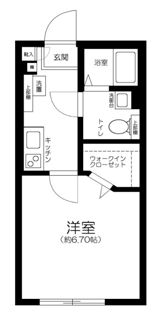 1Kの間取りです。