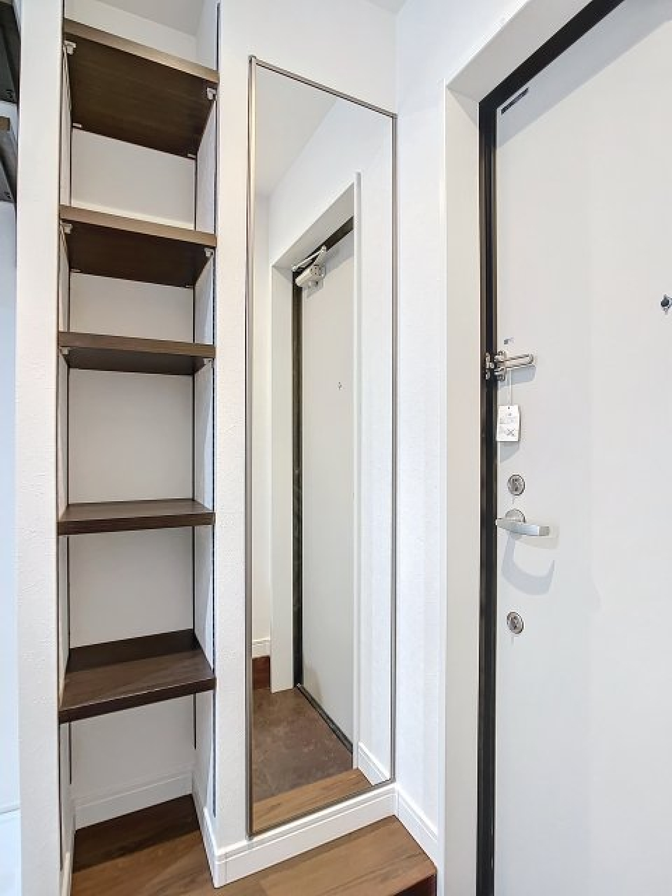 鏡が付いており便利です。