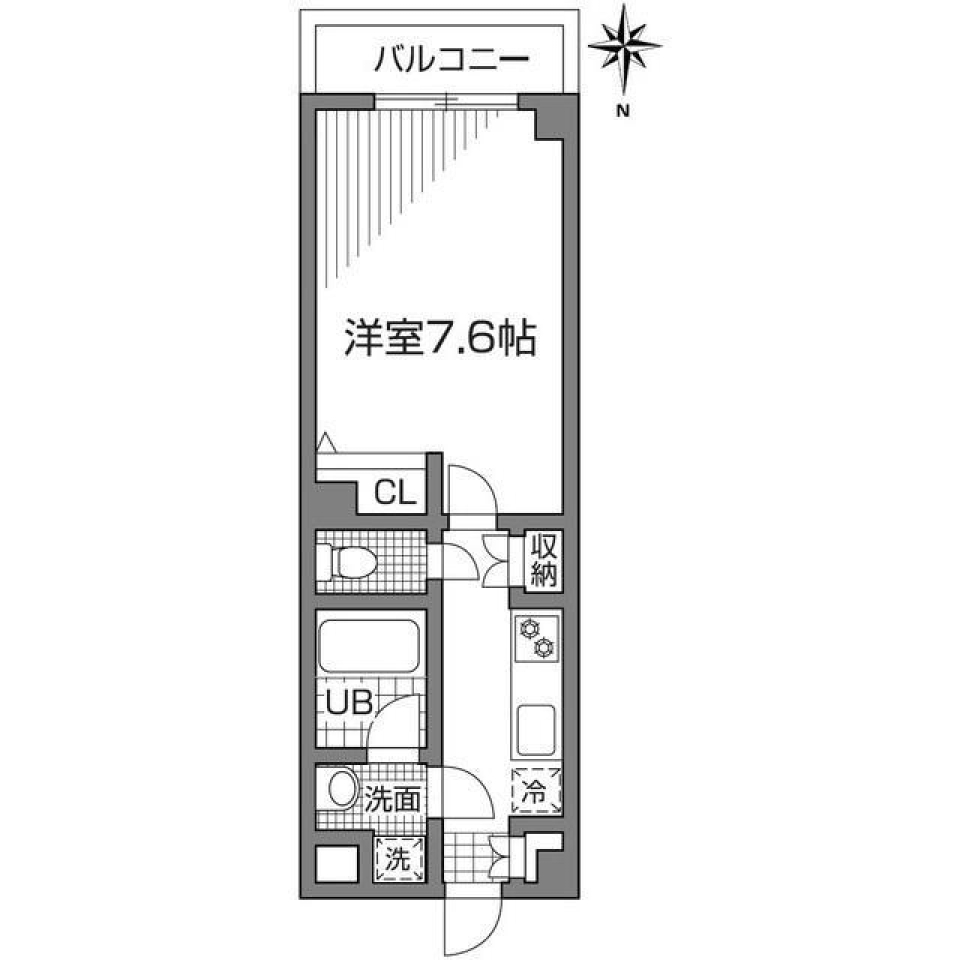 チェック柄が醸し出すポップさがワンポイントにの間取り図