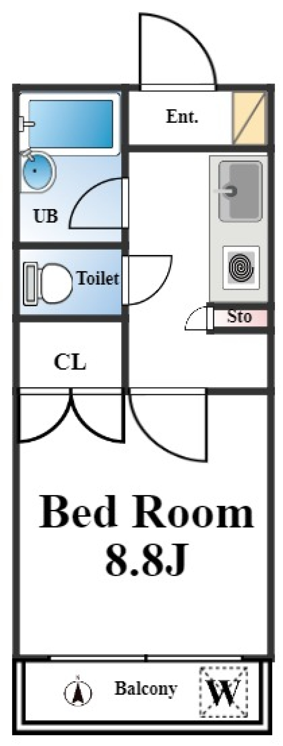 コーポ山吹　206の間取り図