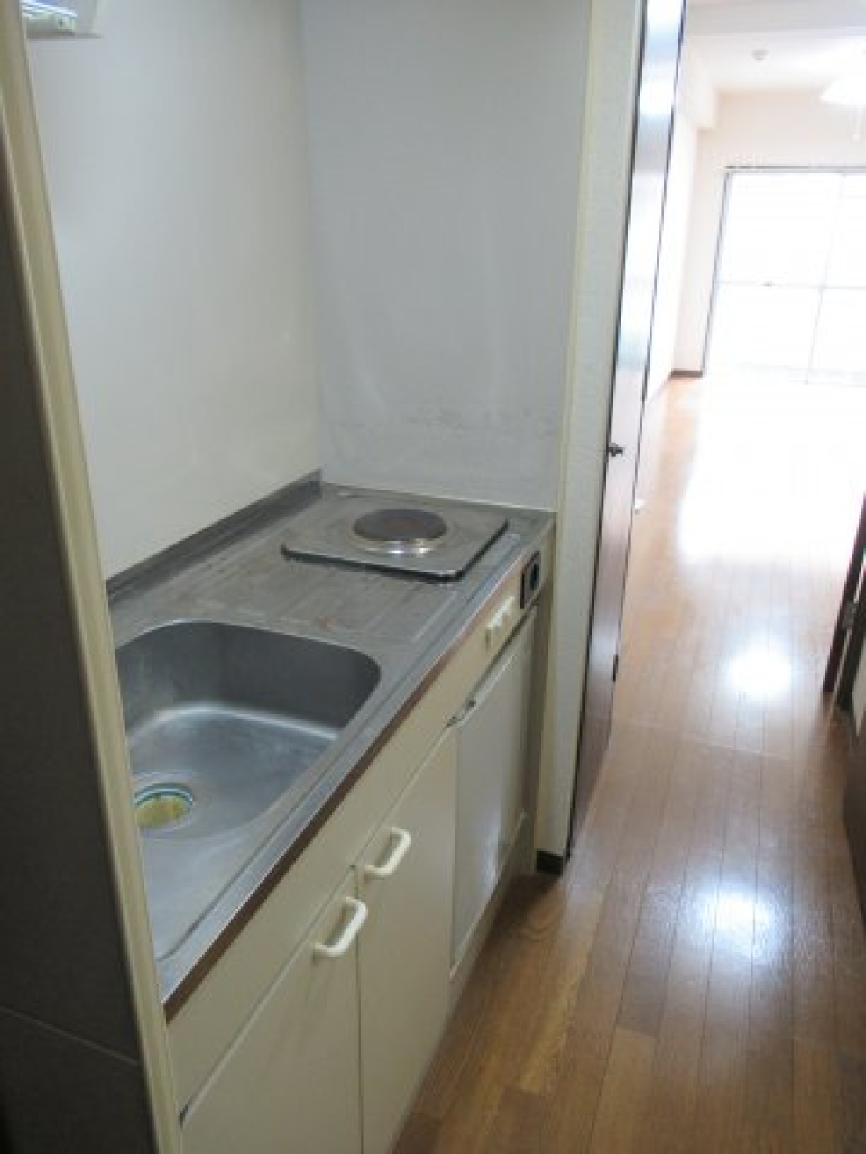 シンクは広めで作業がしやすそうなキッチンです。