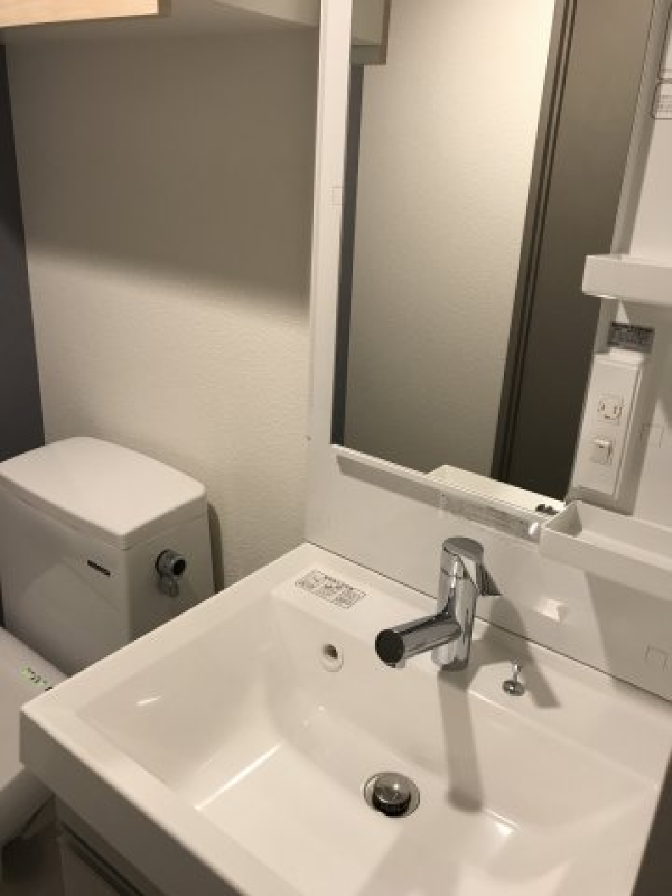 鏡の横には棚があります。どうせなら置くハンドソープなどの容器もこだわりたい。