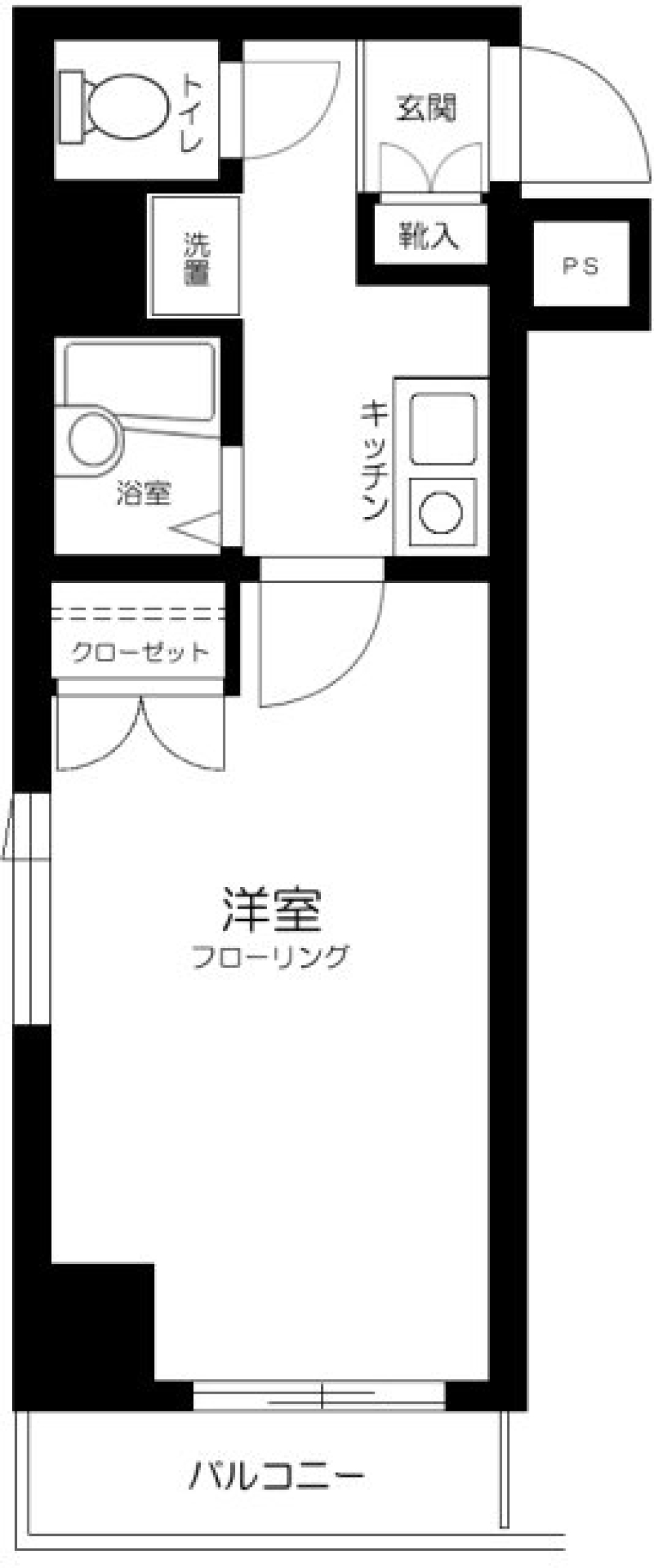 自然光あふれる蒲田の部屋の間取り図