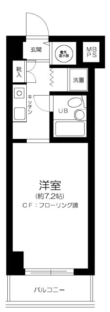1Kの間取りです。