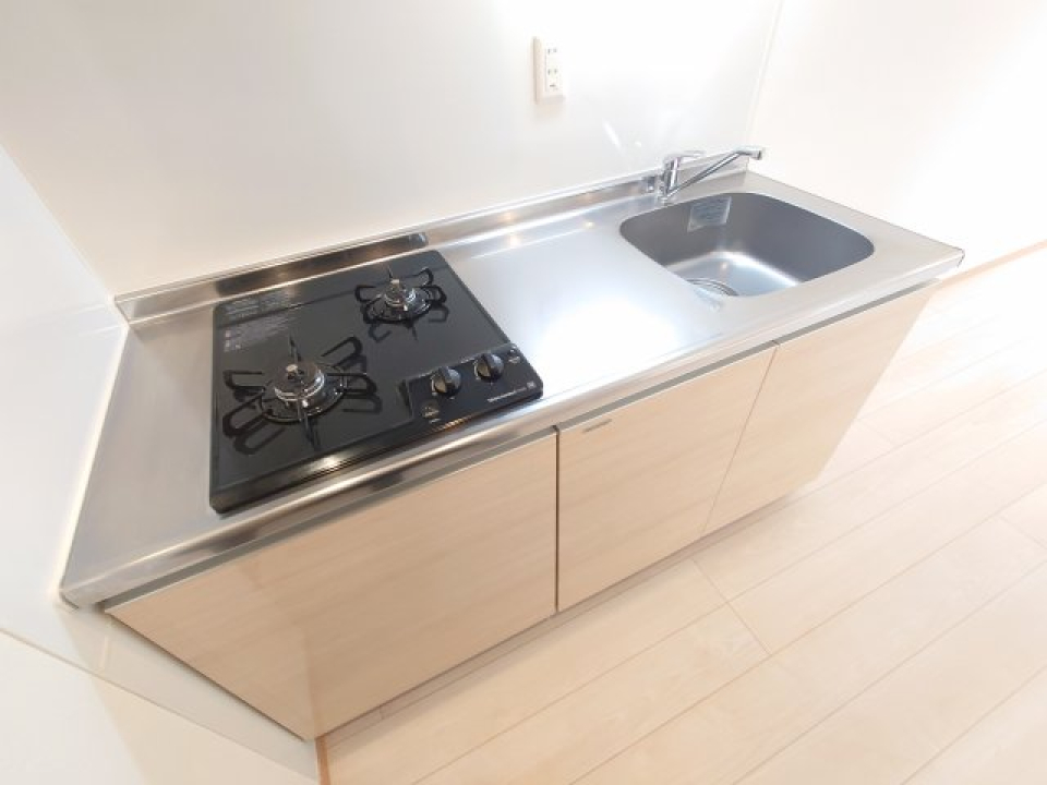 2口のガスコンロ付きです。