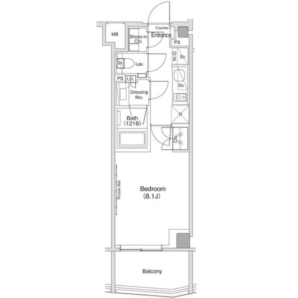 ザ・パークハビオ渋谷クロス 705号室 [ペット可]の間取り図