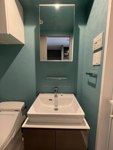 洗面台です。こちらも色味が素敵です。
※別号室同室タイプ