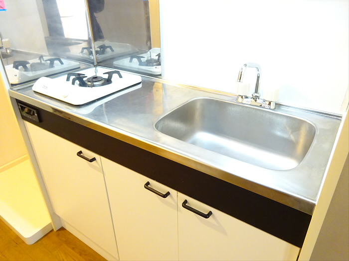 １口のガスコンロが設置されています。