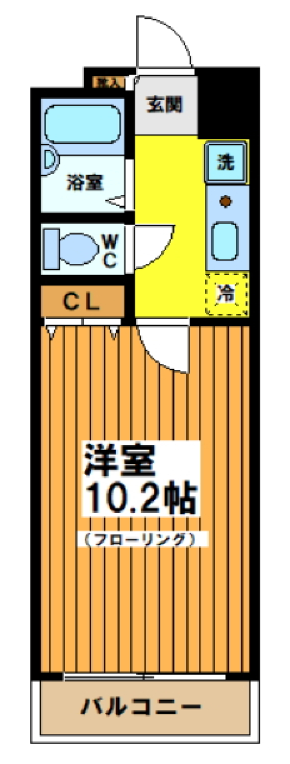 朝日と共にシンプルな空間で目覚めるの間取り図