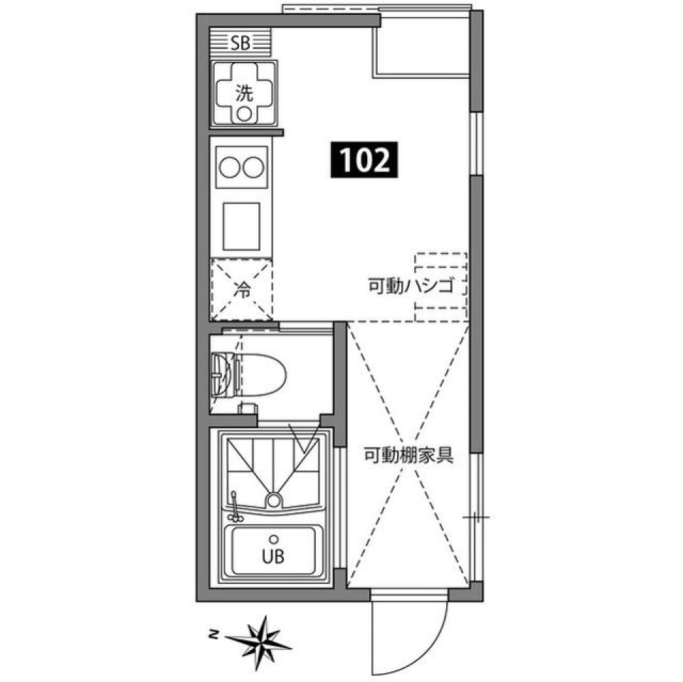 お部屋の天井はタマゴ焼き色の間取り図