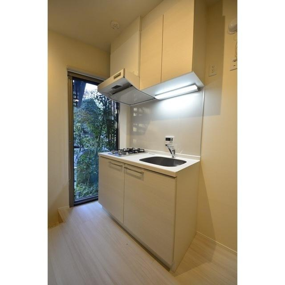 2口のガスコンロが設置されたキッチンです。