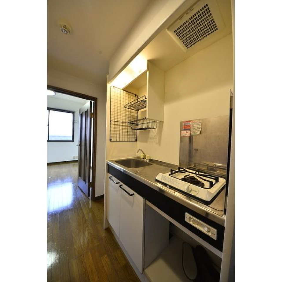 1口のガスコンロが設置されています。