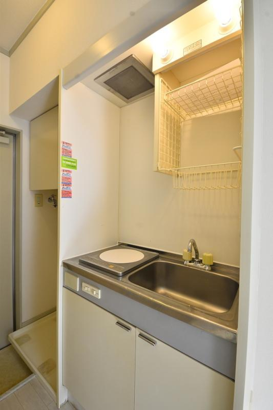 1口のガスコンロが設置されています。