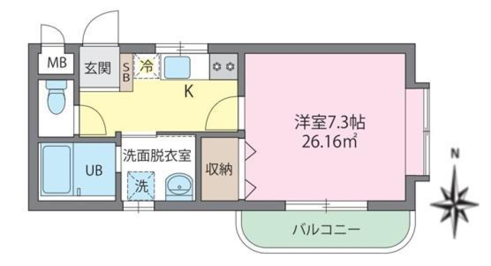 リヴェール石川台 207号室の間取り図