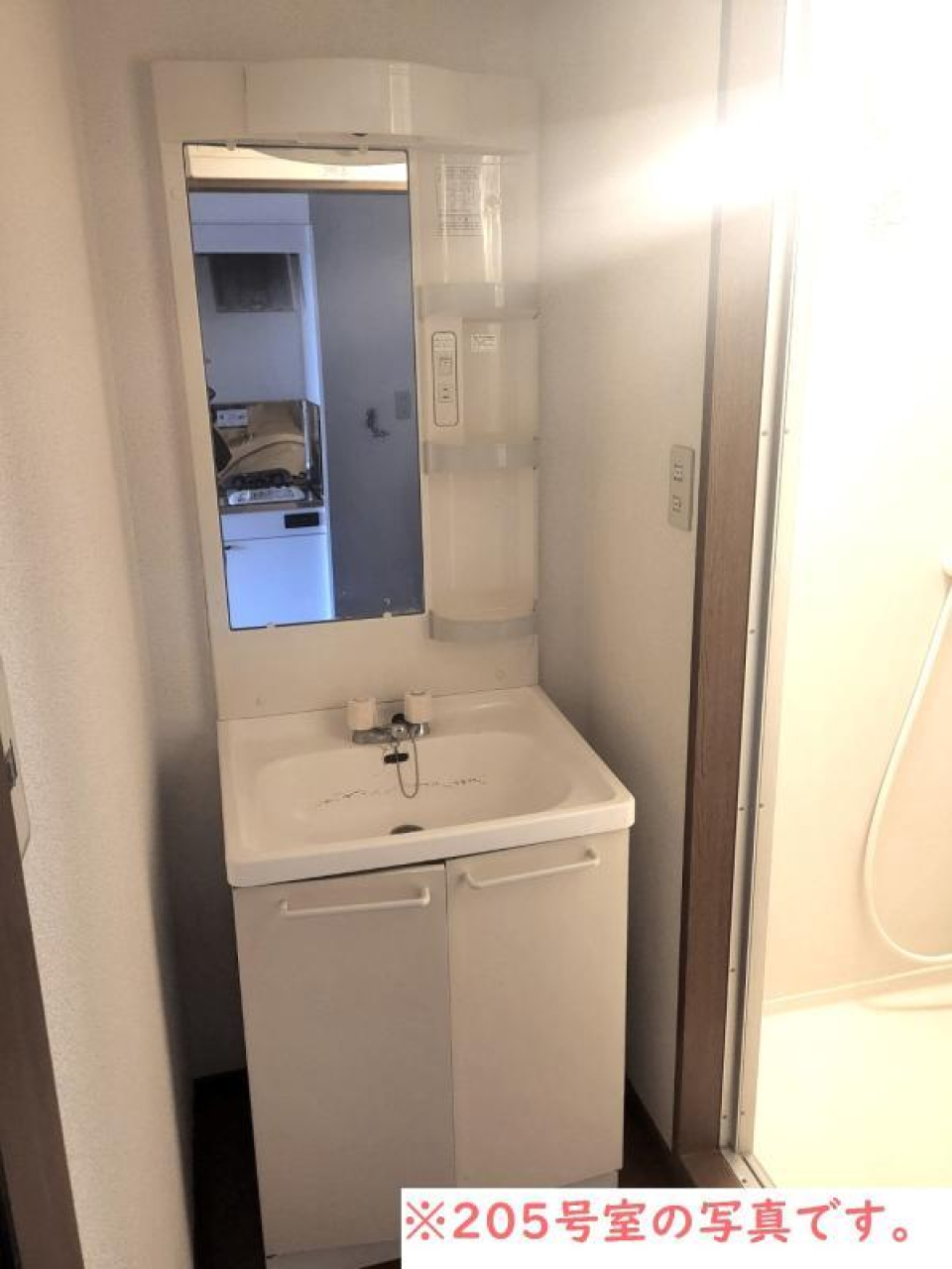 洗面台の隣に洗濯機を置くことが出来ます。