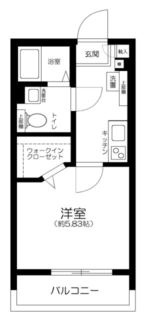 1Kの間取りです。