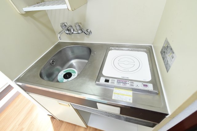 安心の1口IHコンロ！ここもコンパクト！だからお掃除も楽！