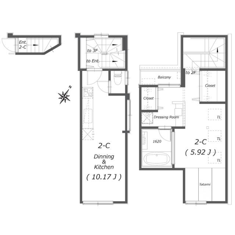 気分はパリのアパルトマンの間取り図