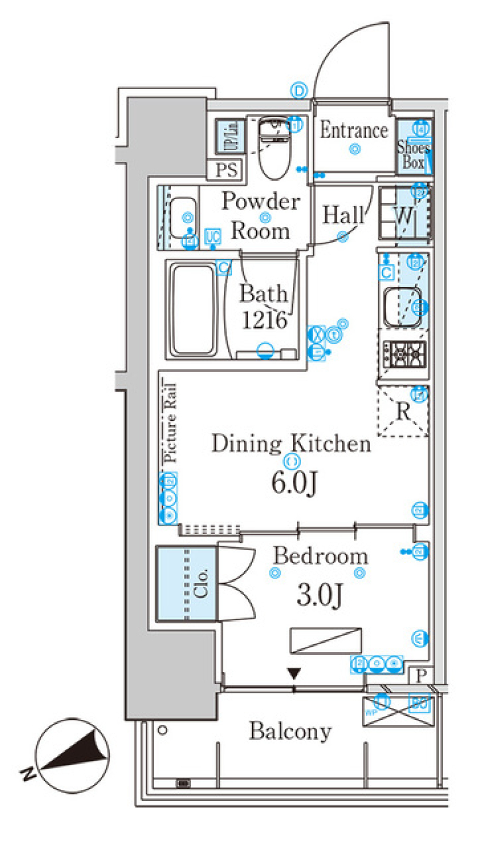 パークアクシス芝浦キャナル　105号室の間取り図