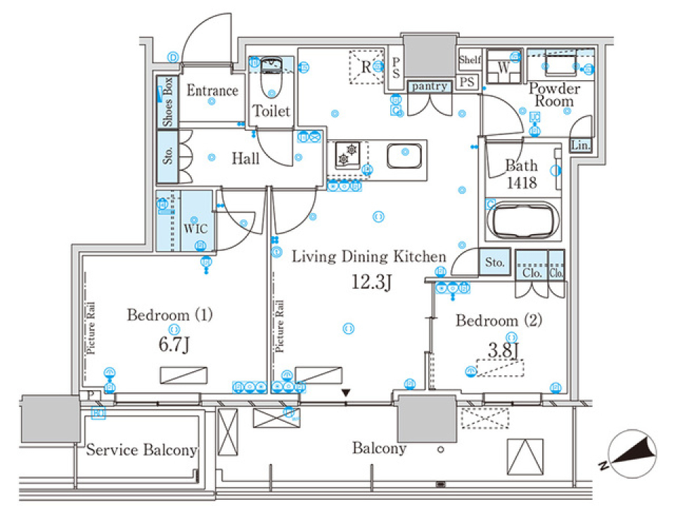 パークアクシス芝浦キャナル　1002号室の間取り図