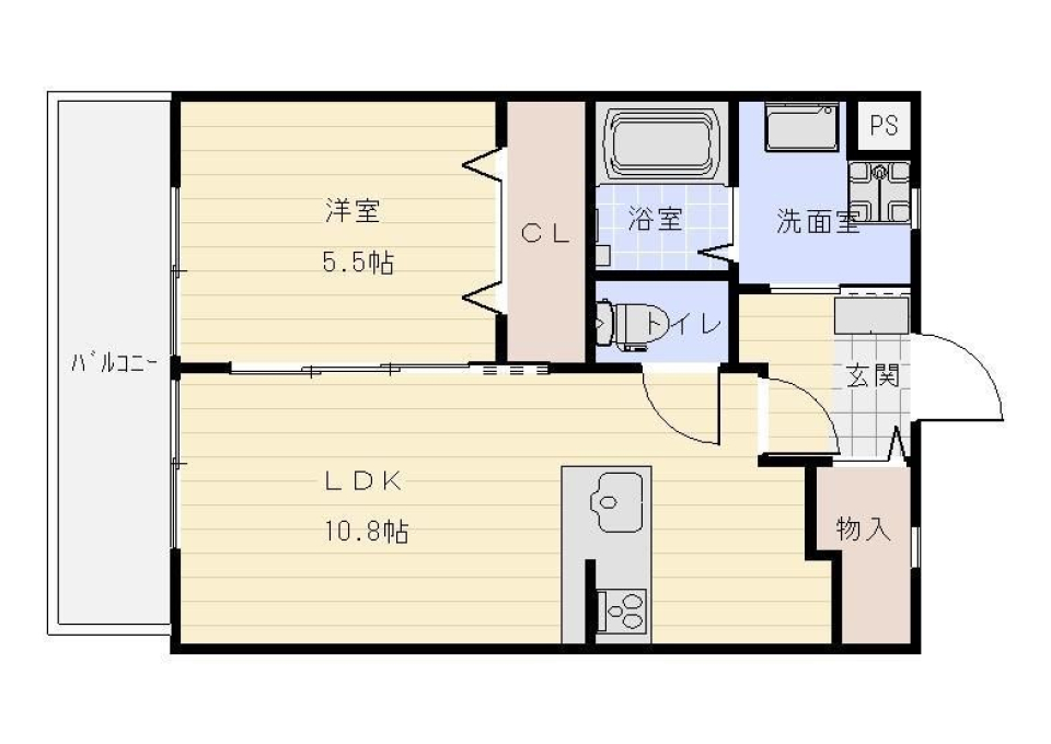 木目のあたたかみの間取り図