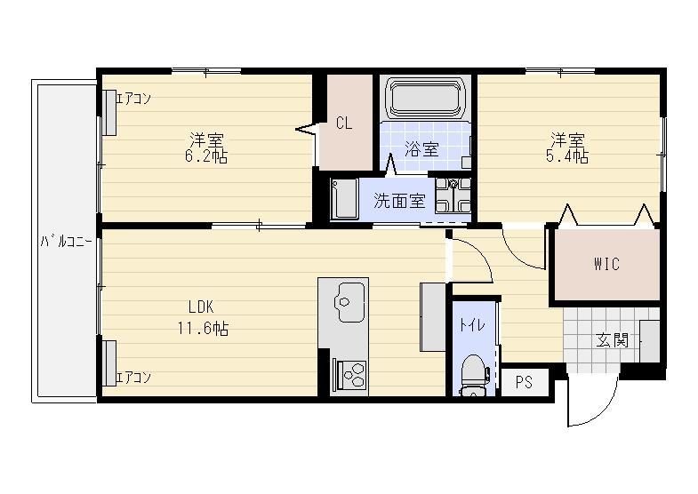 ふたり暮らしに十分の広さ