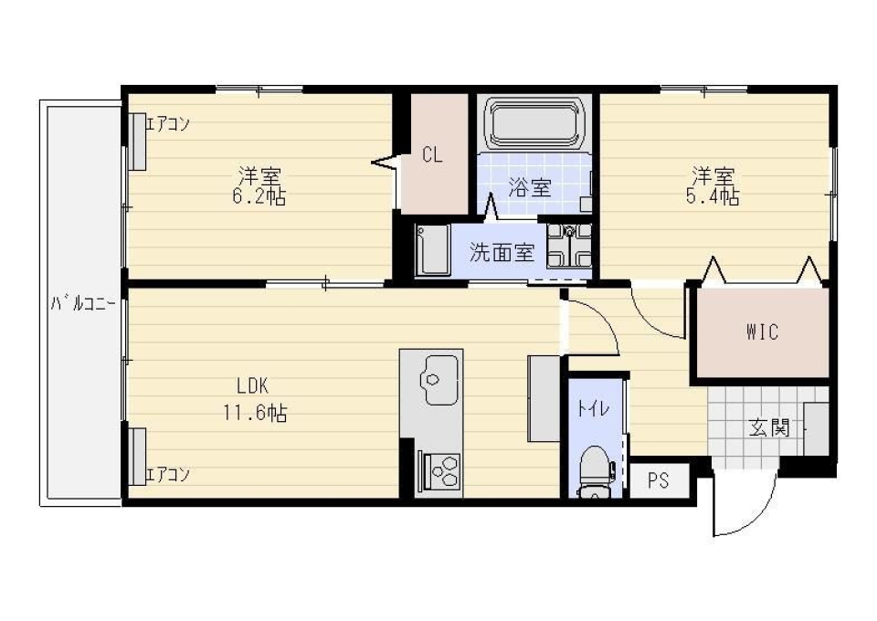 ふたり暮らしに十分の広さ