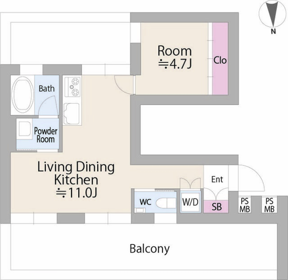 エクセルシオール目黒青葉台 302号室 [ペット可]の間取り図