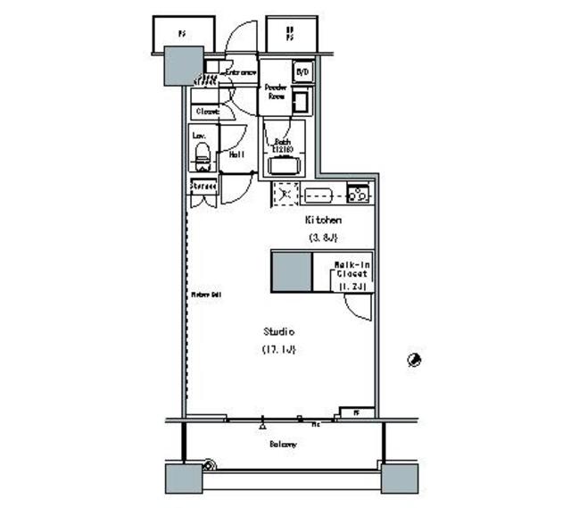 1Kの間取りです。