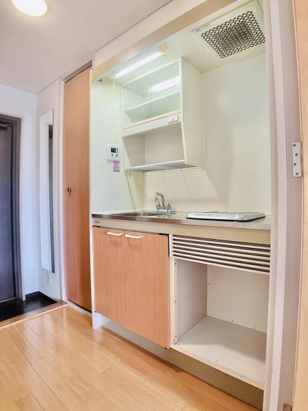 １口のガスコンロが設置されています。