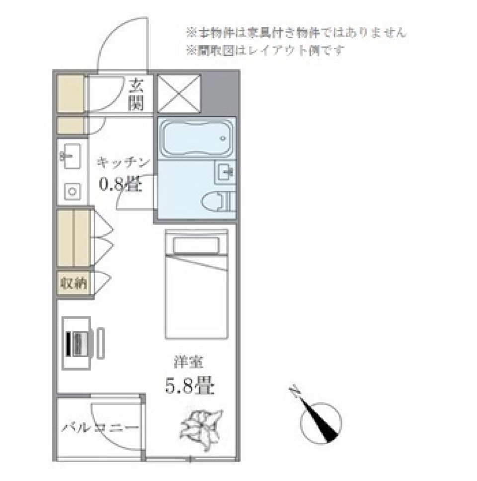 進学おめでとうございます。１Rのお部屋です。の間取り図
