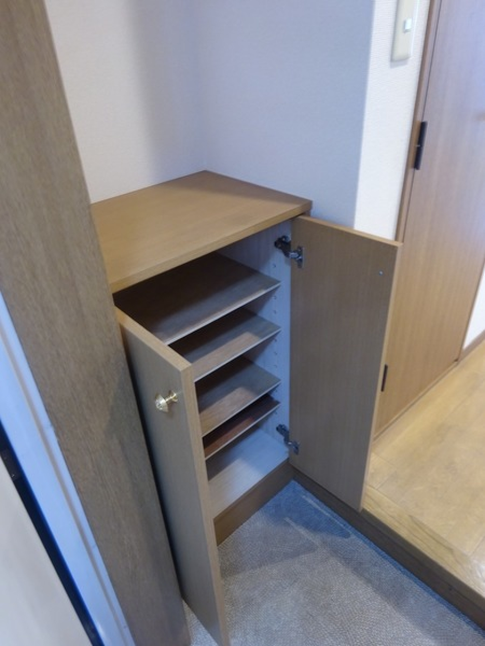 1人暮らしにはちょうどいいサイズのシューズボックスです。