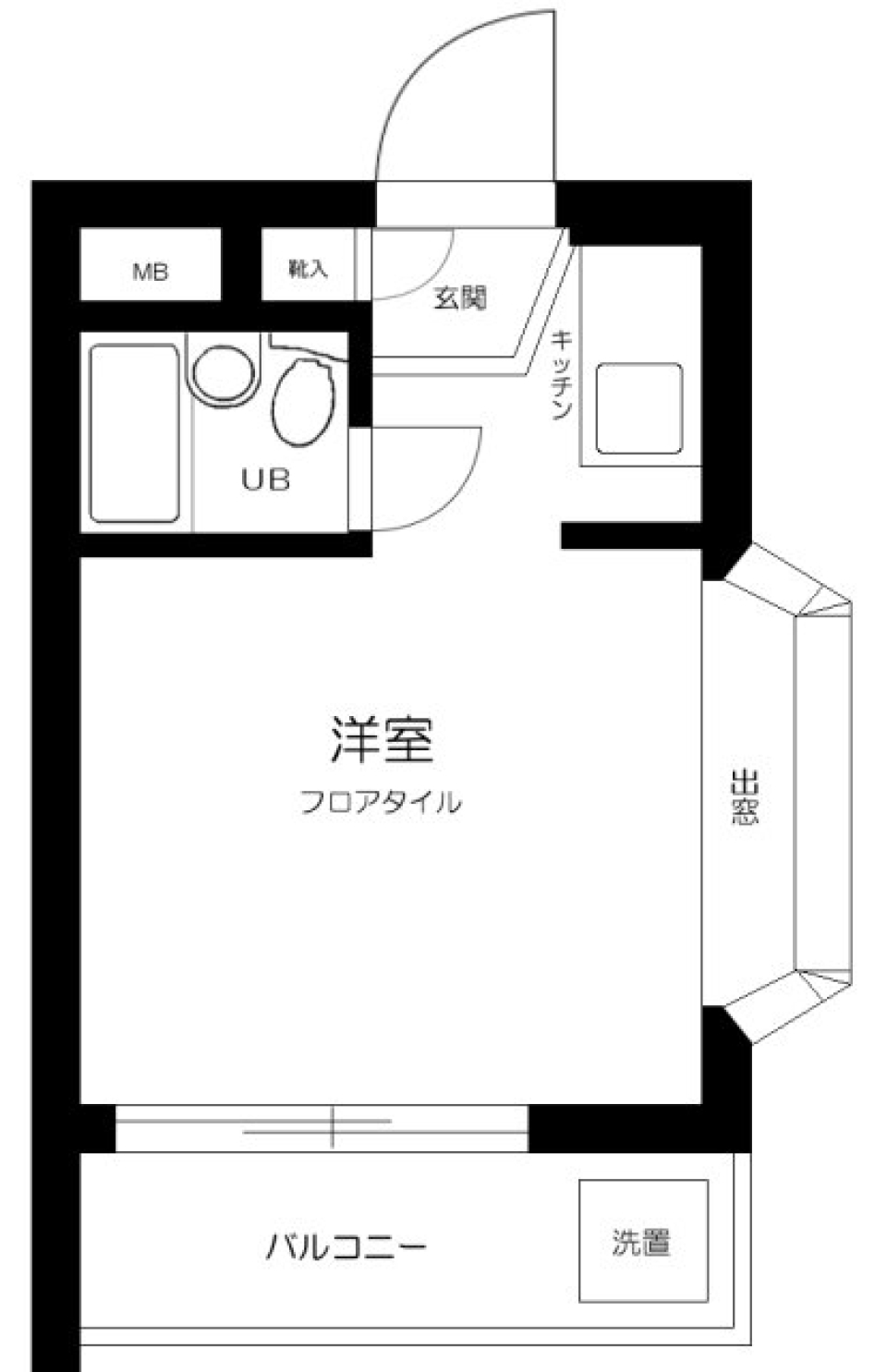 ユースフル都立大 201号室の間取り図