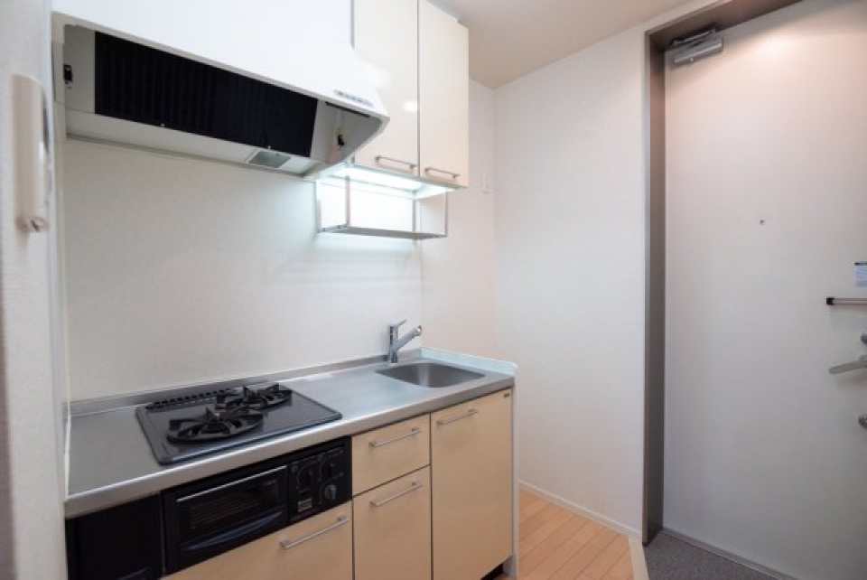 ２口のガスコンロが設置されています。