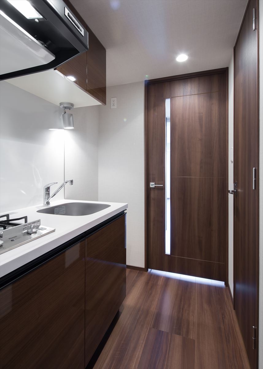 ２口のガスコンロが設置されたキッチンです。