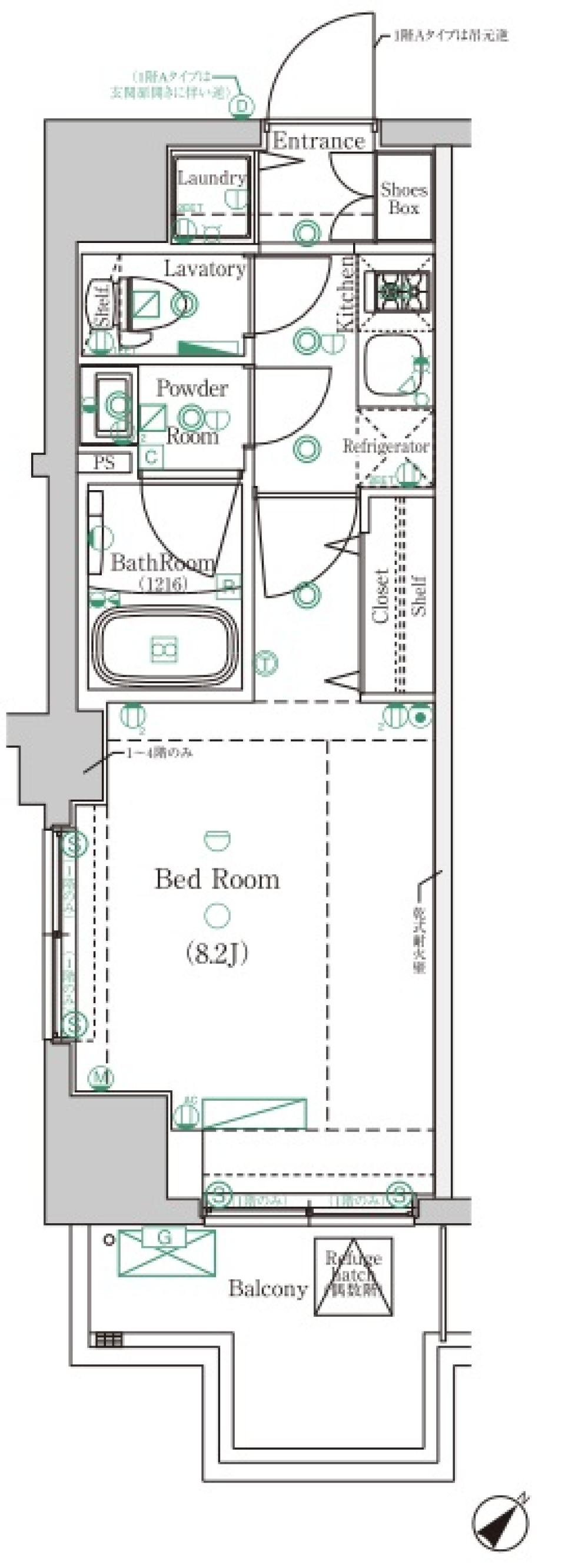 コントラストカラーの調和［ペット可］の間取り図