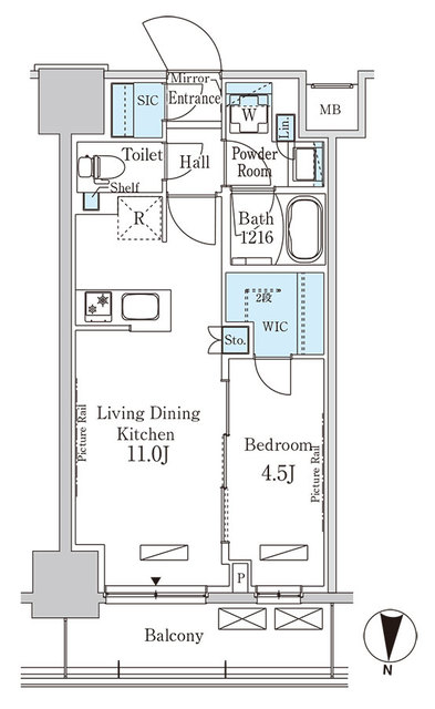 1LDKの間取りです。
