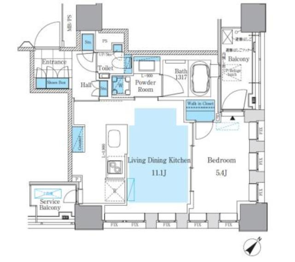パークアクシス月島マチュアスタイル　202号室　[ペット可]の間取り図
