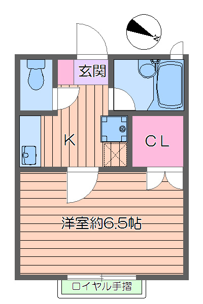 1Kの間取りです。