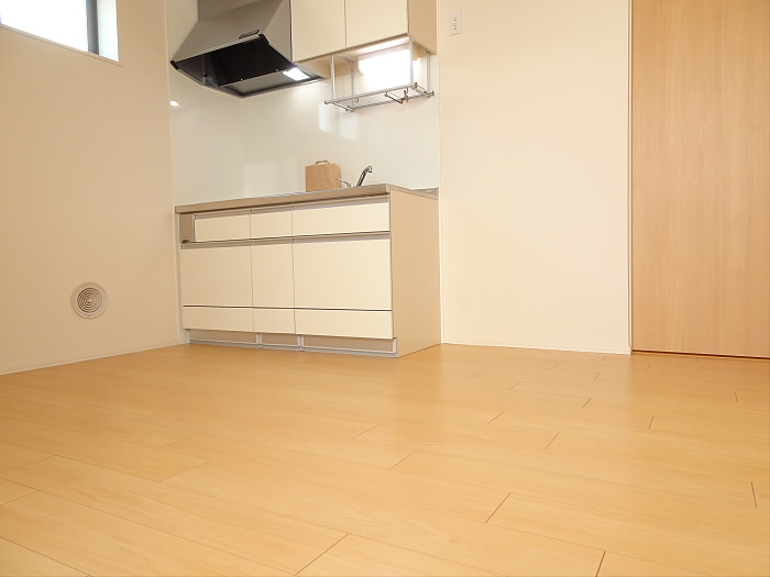 ちょっとキッチンを遠くから見たらこんな感じ。