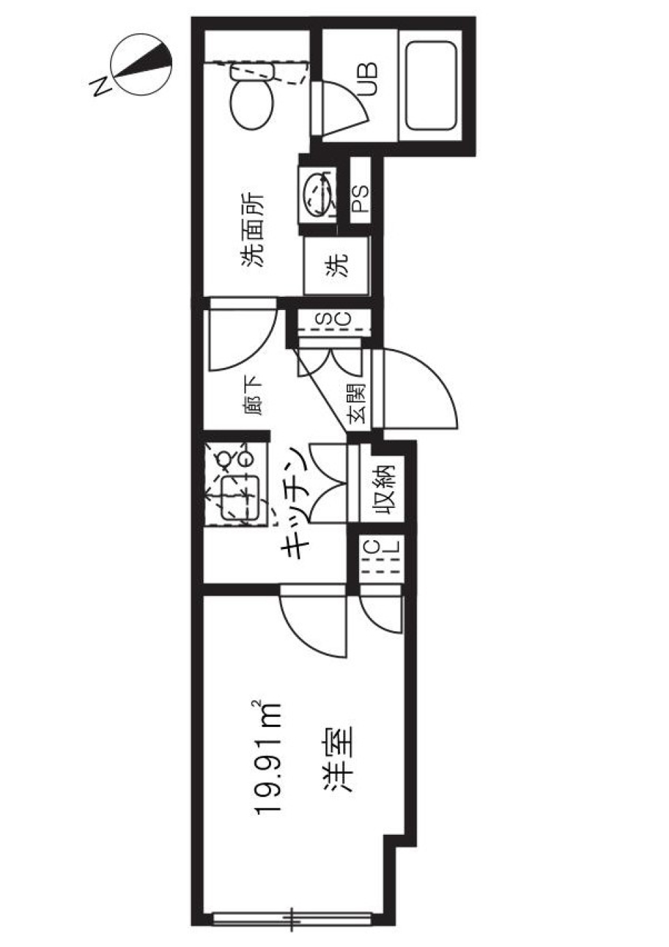 ルーデンス常盤台Ⅳ　１０２号室の間取り図