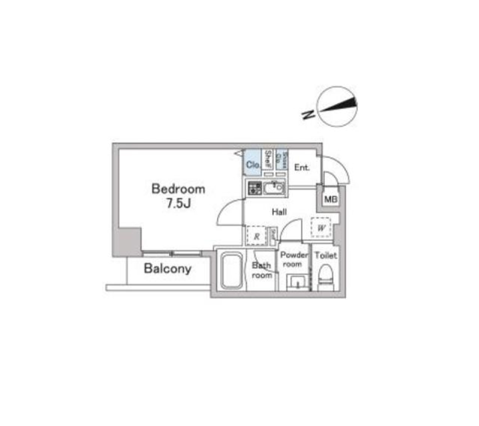 桜上水駅から徒歩３分の１Kの間取り図
