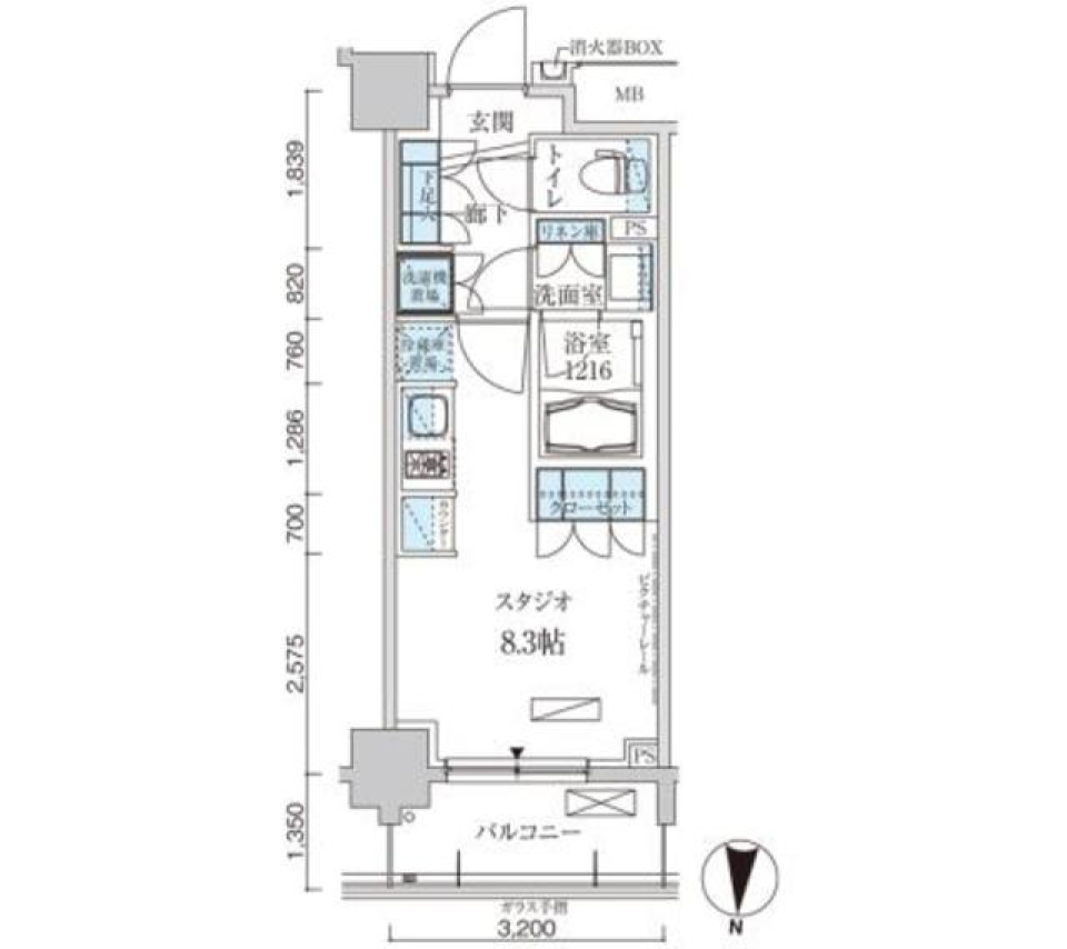 パークアクシス両国馬車通り 504号室 [ペット可]の間取り図
