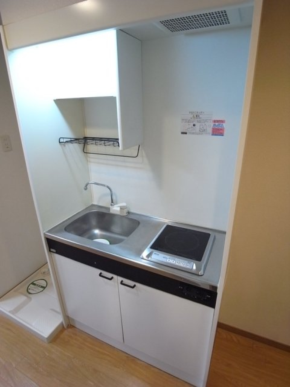 １口のコンロが設置されています。