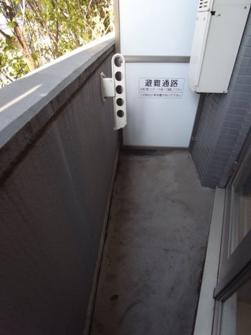 バルコニーに出た時の様子。