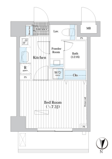 1Kの間取りです。