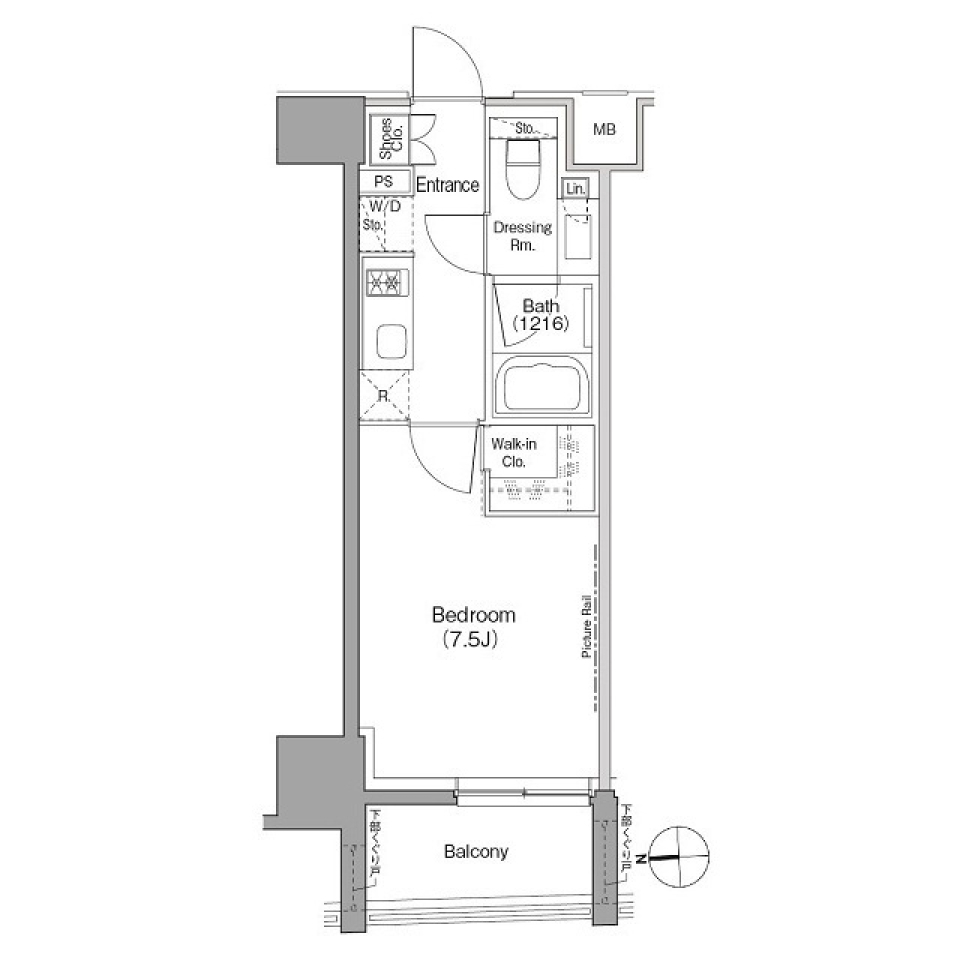 ザ・パークハビオ根岸三丁目　206号室［ペット可］の間取り図