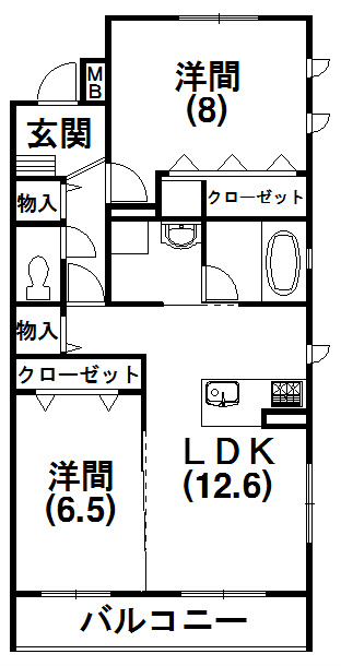 ふたり暮らしにもファミリーにもおススメな２LDK